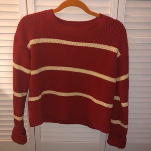 Orange & cream striped sweater